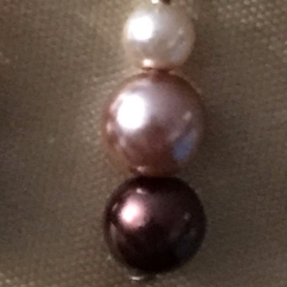 Cream/Tan/Bronze Pearl Bead Earrings - Picture 8 of 8